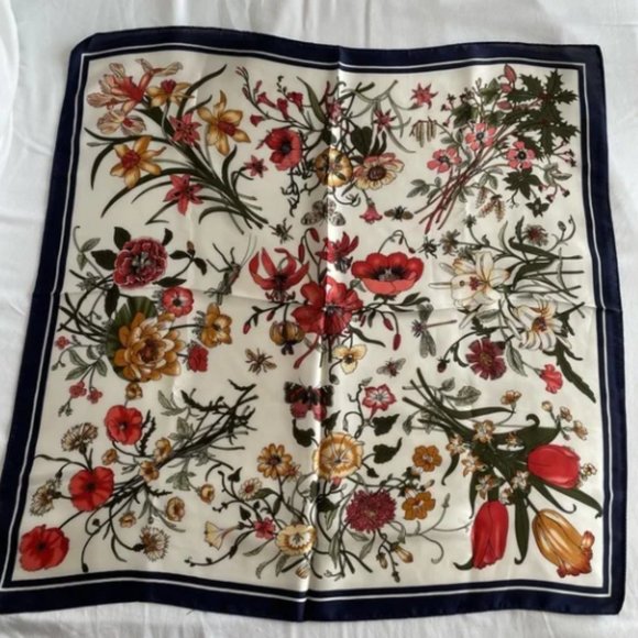 Accessories - Floral Square Decorative Scarf